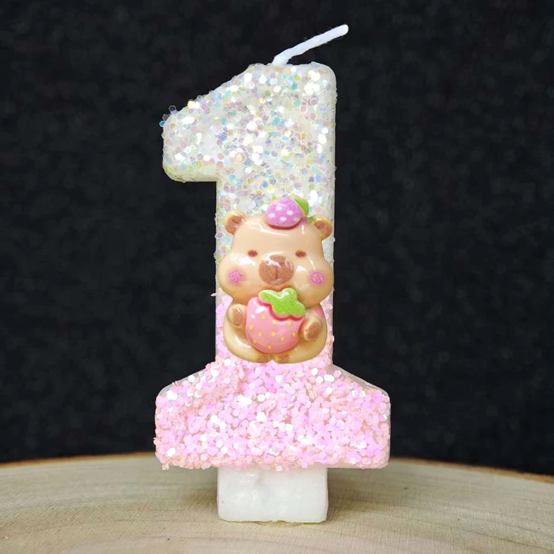 Kawaii Candle Capybara 0-9 Num - Musical Instrument Gong recension och pris