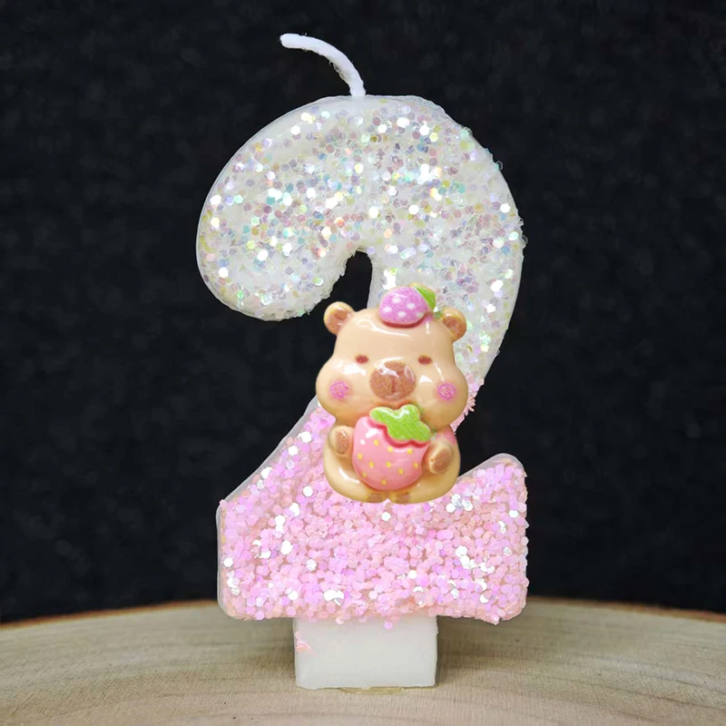 Kawaii Candle Capybara 0-9 Num - Musical Instrument Gong recension och pris