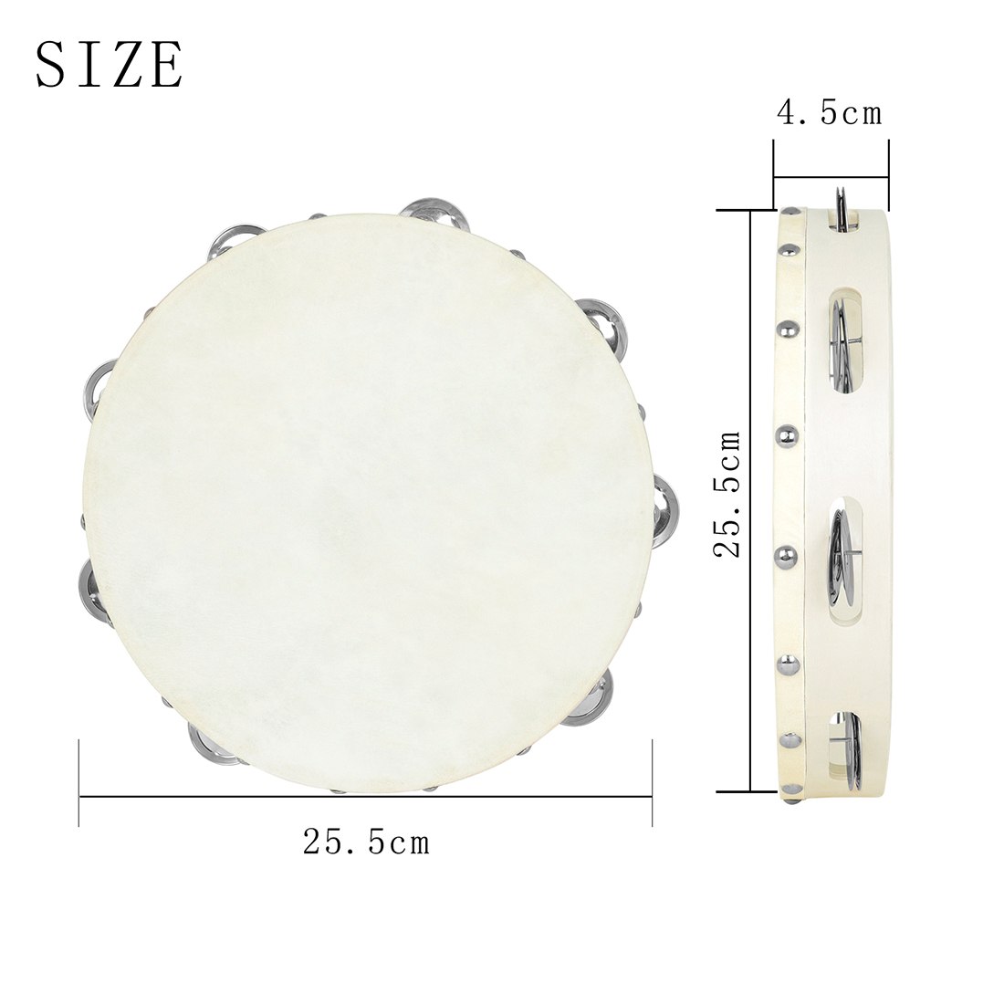 10 Inch Tambourine Hand Crank  - Musical Instrument Qin recension och pris