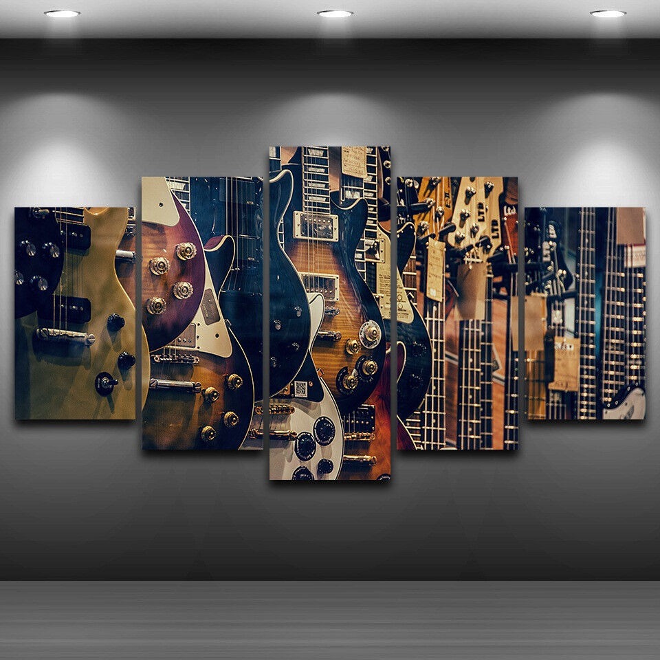 No Frame Canvas 5Pieces Vintag - Musical Instrument In Africa recension och pris