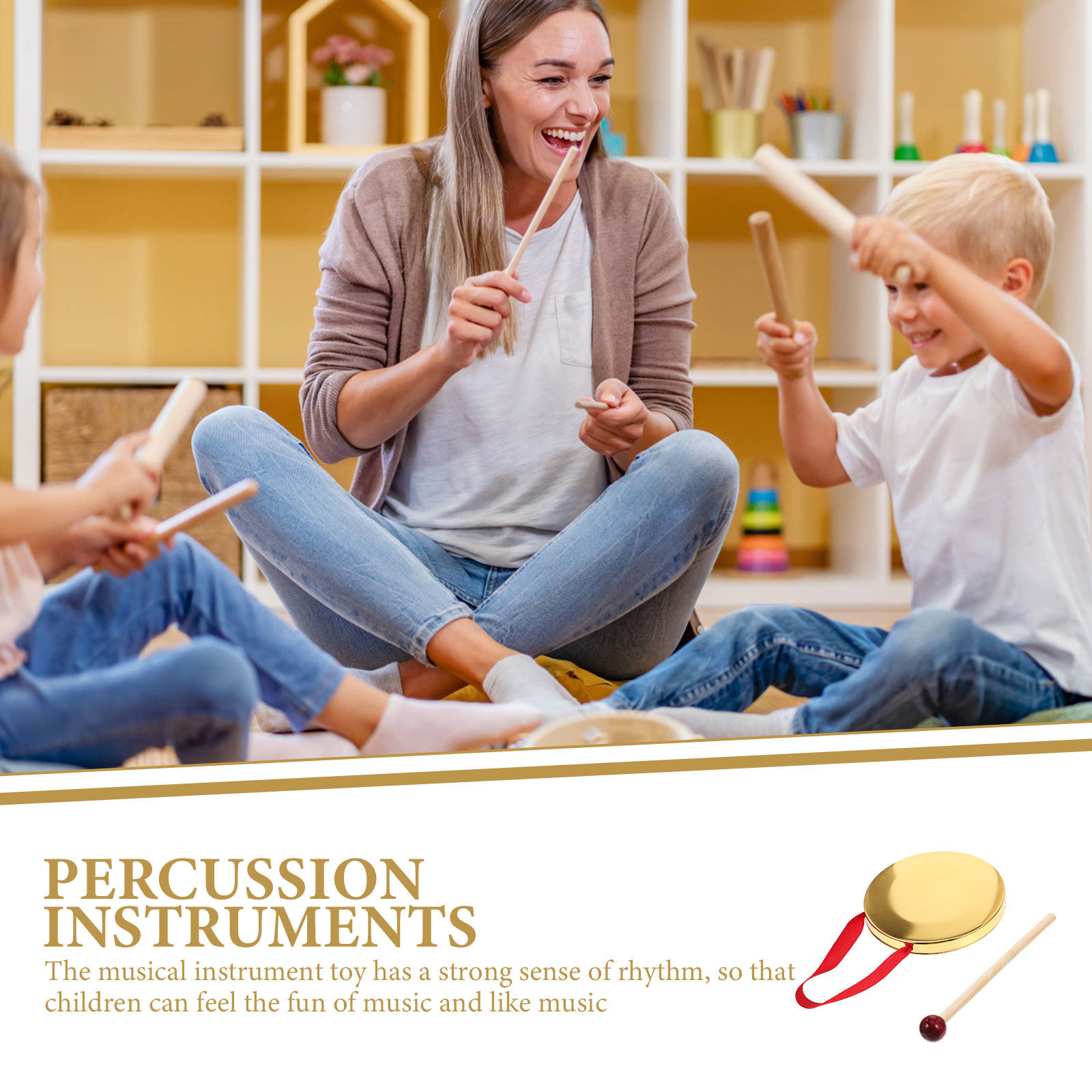 1Set Hand Held Gong Small Meta - Musical Instrument Gong recension och pris