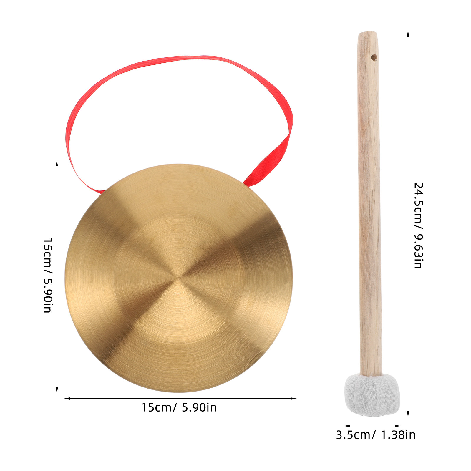 1Set Mini Handheld Copper Gong - Musical Instrument Gong recension och pris