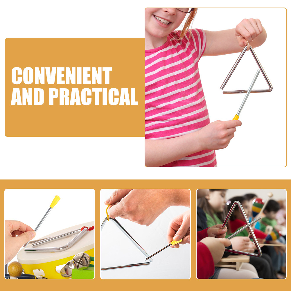 8Pcs Triangle Iron Mallet Set  - Musical Instrument Triangle recension och pris